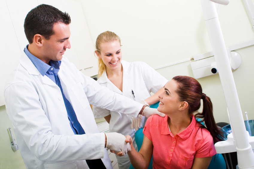 Woman about to receive a same day crown